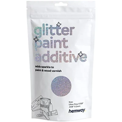 Image of Glitter Paint for Walls Silver Holographic Additive Emulsion Latex Acrylic Sparkles Ultrafine Interior Painting 100g / 3.5oz