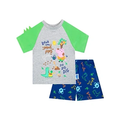 Image of Peppa Pig Boys Short Pyjamas George Grey 6 7 Years