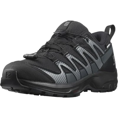 Image of Salomon XA Pro V8 Climasalomon Waterproof Kids Outdoor Shoes, Precise fit, All terrain grip, and Sporty look, Black, 2