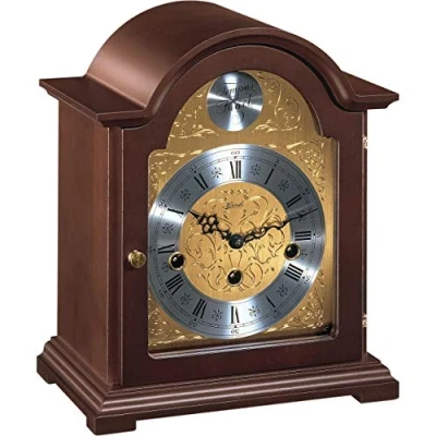 Image of Watching Clocks Hermle Bethnal Mechanical Mantel Clock with Etched Gold Dial and Westminster Chime