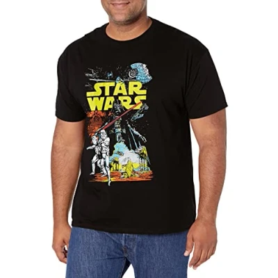 Image of STAR WARS Men&#039;s Rebel Classic Graphic T Shirt, Black, S