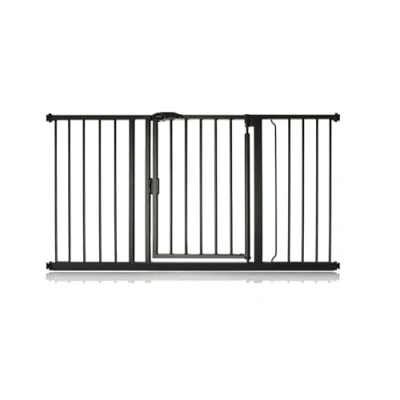 Image of Bettacare Auto Close Stair Gate, 139.8cm 146.8cm, Matt Black, Pressure Fit Safety Baby Barrier for Doors Hallways and Spaces, Easy Installation