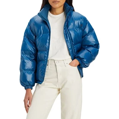 Image of Levi&#039;s Women&#039;s Retro Puffer Caviar Jacket, Gibralter Sea, S
