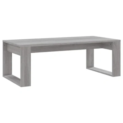 Image of vidaXL Grey Sonoma Coffee Table Sturdy Engineered Wood Construction, Modern Style with Clean Lines, Ideal for Living Room or Lounge Area 102x50x35 cm
