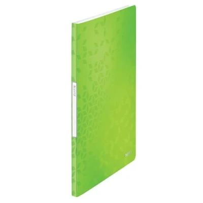 Image of Leitz 46310054 A4 Display Book, 20 Pockets, 40 Sheet Capacity, Transparent WOW Range, Green