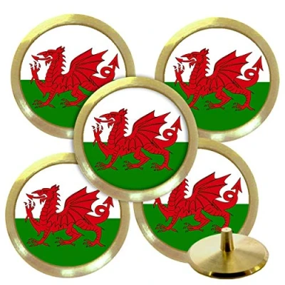 Image of Best Impressions Personalised Solid Brass Golf Ball Markers (Wales Flag)