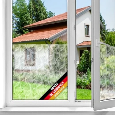 Image of d c fix window film privacy Tara self adhesive 45 cm x 2 m frosted glass sticker opaque for home, kitchen, bathroom &amp; office