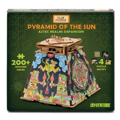 Image of iDventure Cluepuzzle Expansion The Aztec Realms Wooden Puzzle with 200+ Pieces Escape Room Game Gift Box 4 Designs Size 20x12 cm Puzzles for Adults and 10+ Hobby