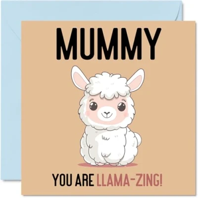 Image of Birthday Cards for Mummy Llama Zing Funny Happy Card from Son Daughter, Mother’s Day Mother, 145mm x Joke Greeting Women Her
