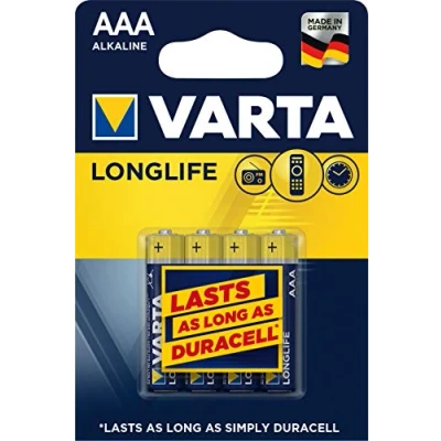 Image of Varta AAA Alkaline Battery Pack of 4 Longlife