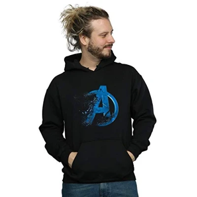 Image of Marvel Men&#039;s Avengers Endgame Dusted Logo Hoodie Black Large