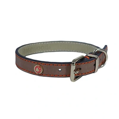 Image of Rosewood Luxury Leather Dog Collar, 22 26 inch, Brown