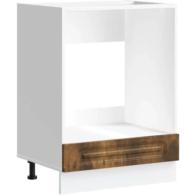 Image of vidaXL Oven Cabinet Kalmar Smoked Oak Engineered Wood 60x46x81.5 cm/Kitchen Storage Unit with Adjustable Feet