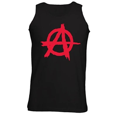 Image of Mens Anarchy Symbol Punk Vest Tank Top Black (S)