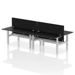 Image of Air B2B 1600x800mm Adjustable 4P Bench Desk CP Black/Silver + Screen