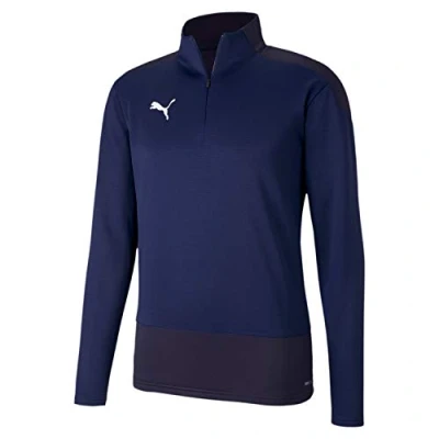 Image of PUMA Team Goal 23 Training 1/4 Zip Top Knitted Sweater Peacoat New Navy, X Large