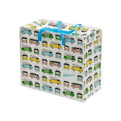 Image of Puckator Volkswagen VW T1 Camper Bus Surf Adventure &amp; Summer Love Zip Up Laundry Storage Bags Washing Basket Large Room Accessories For Men Big Clothes Bin Bins