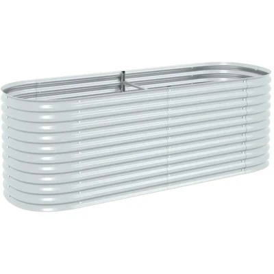 Image of vidaXL Garden Raised Bed 240x80x81 cm Galvanised Steel Silver