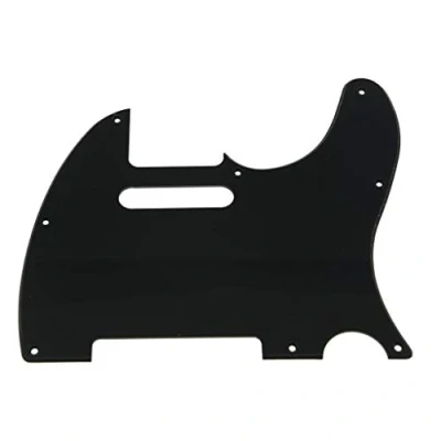 Image of KAISH 8 Hole Tele Guitar Pickguard TL Pick Guard Scratch Plate for USA/Mexico Telecaster/Tele Black 1 Ply