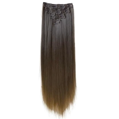 Image of CAISHA XL 24&quot; 7 Pieces Set CLIP IN EXTENSIONS Hairpiece Straight Brown Mix CE22