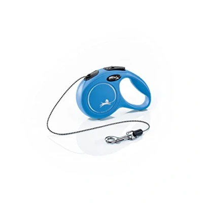 Image of Flexi New Classic Cord Blue Extra Small 3m Retractable Dog Leash/Lead for dogs up to 8kgs/18lbs