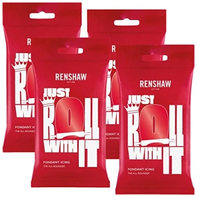 Image of Renshaw Poppy Red Ready to Roll Icing 1kg (Multipack 4X 250g)
