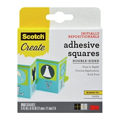 Image of 3M 1 Piece 0.45 x .45 inch Scotch Photo Splits Double Sided, Pack of 850, White