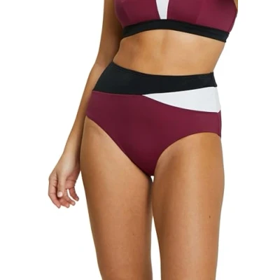 Image of SANS COMPLEXE Women&#039;s Beyond The Beach Swimsuit, High Waisted Panties, Colorblock Prune, 6/8 UK