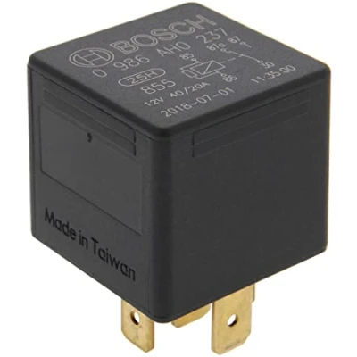 Image of 0900003244 Relay BOSCH 0 986 AH0 237 12V 40A 5 pin connector VOLKSWAGEN: TRANSPORTER Bus, 4 California T5 Minibus
