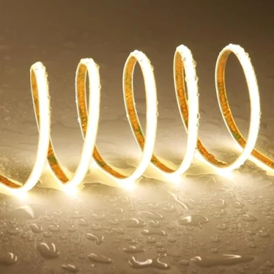 Image of TOPAI 12V Thin 5mm COB LED Strip Waterproof 4000K Natural White 5M Bright 4000Lm CRI&gt;90 Uniform Dotless 400LEDs/M Self Adhesive Flexible Cuttable for DIY, Bedroom, Under Cabinet Lighting