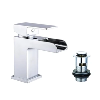 Image of VeeBath Kelvin Mono Basin Mixer Tap Bathroom Sink Washroom Single Lever Brass with Pop Up Waste Chrome