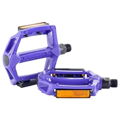 Image of Purple Wellgo Metal BMX / ATB FIXIE Platform Pedals 9/16 (3 piece crank)