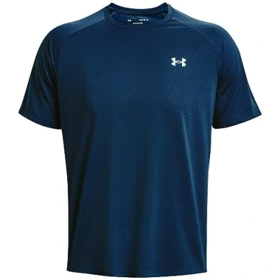 Image of Under Armour TECH Textured Basic Tshirt, Men&#039;s, Size: XXL, Orange fire