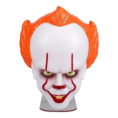 Image of Pennywise Mask Light Officially Licensed IT Mood Lamp, Wall Mounted or Free Standing, Spooky Halloween Decor, Gift for Horror Film Fans, USB Cable Included 18cm Paladone
