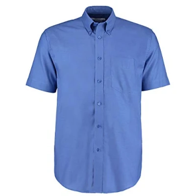 Image of Kustom Kit Men&#039;s Workwear Oxford Shirt (Short Sleeve) Business, Blue (Italian Kk itb ), 16.5