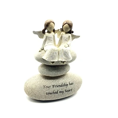 Image of Your Friendship Has Touched My Heart Angel On Sentimental Pebble