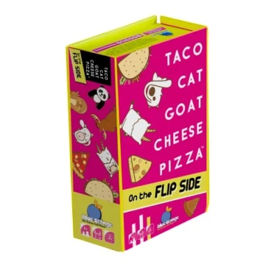 Image of Blue Orange, Taco Cat Goat Cheese Pizza On the Flip Side, Card Game, Ages 8+, 3 8 Players, 10 Minutes Playing Time