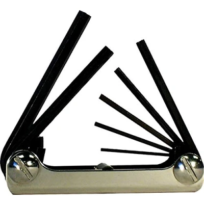 Image of Eklind 20911 Steel Handle Fold up Hex Key Allen Wrench 9pc Set SAE Inch Sizes 5/64 1/4