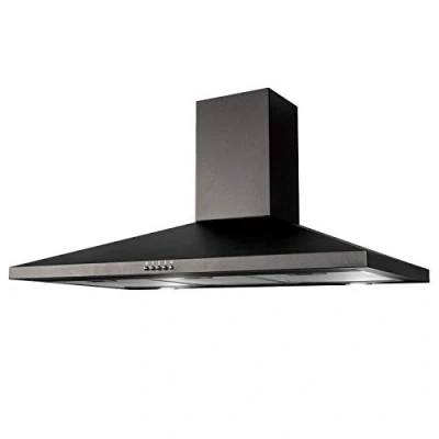 Image of SIA CHL100BL 100cm Pyramid Chimney Cooker Hood Kitchen Extractor Fan In Black