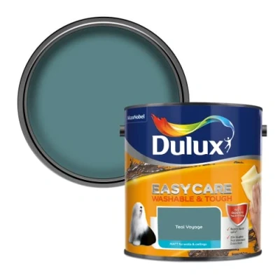 Image of Dulux Easycare Washable &amp; Tough Matt Emulsion Paint Teal Voyage 2.5L