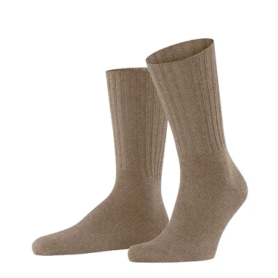 Image of FALKE Men&#039;s Nelson M SO Wool Plain 1 Pair Socks, Brown (Nutmeg Melange 5410), 8.5 11