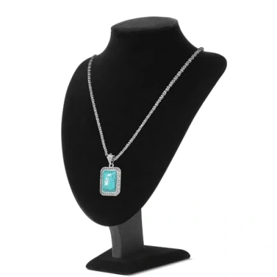 Image of Flexzion Necklace Bust Display Stand 11 Inch 3D Mannequin Black Velvet Holder for Home, Boutique &amp; Trade Shows Jewelry Selling Necklace, Pendants, Chokers, Lockets