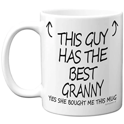 Image of Stuff4 This Guy Has The Best Granny Mug Gran Gifts, 11oz Ceramic Dishwasher Safe Coffee Mugs Grandson Gifts for Birthday, Christmas Day Presents, Secret Santa, Premium Cup Made in UK