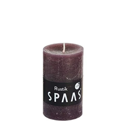 Image of Spaas 12 Rustic Unscented Pillar Candles 48/80 mm, ± 17 Hours, Warm Brown