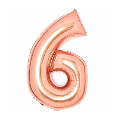 Image of Amscan 9913089 Large Number Rose Gold 6