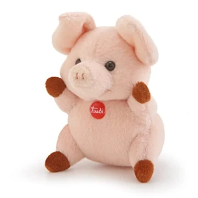 Image of Trudi 51275 Sweet Collection Small Piglet Approx. 9 cm Size XXS Soft Toy with Materials and Lovely Details Washable Plush for Children Babies Pink 7 x 8