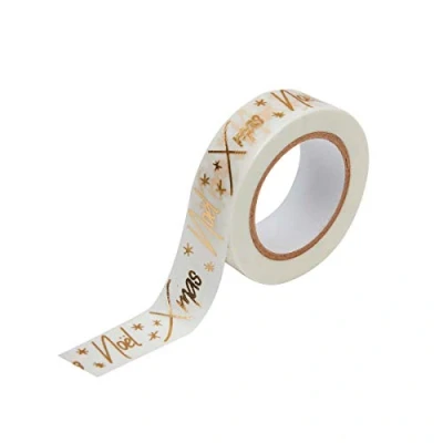 Image of Toga Masking Tape, White and Gold, 10 m, Pack of 5