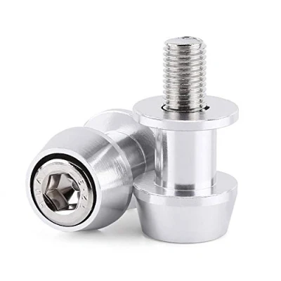 Image of Swing Arm Spool, 8/10mm Motorcycle CNC Aluminium Alloy Spool Sliders Stand Swingarm Bobbins (8mm Silver)