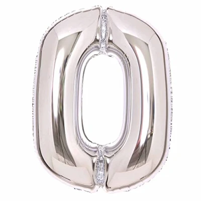 Image of Amscan 9913063 Large Number Silver 0