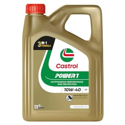 Image of Castrol POWER1 4T 10W 40 Motorcycle Oil 4L, White
